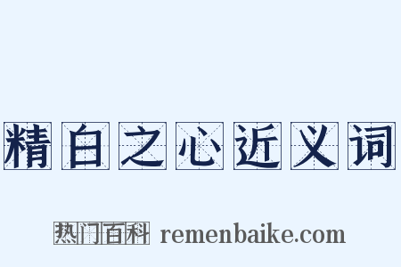 精白之心近义词是什么意思的图片